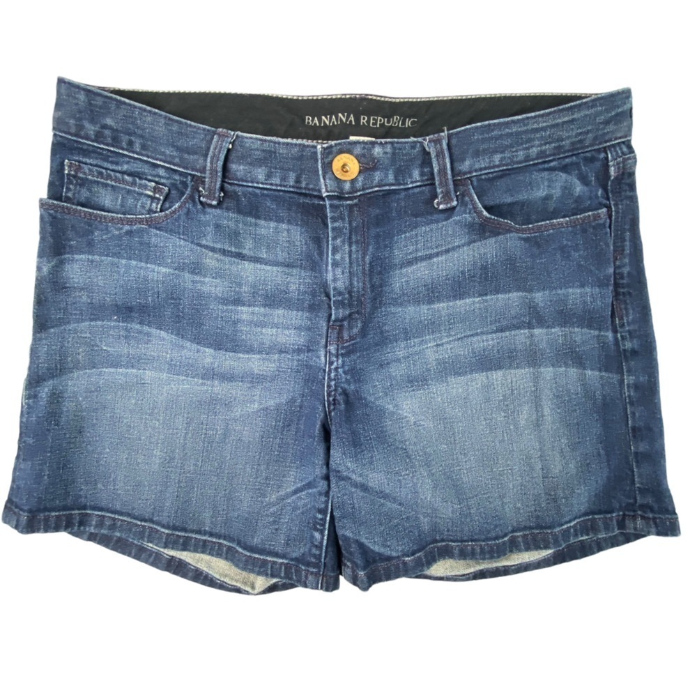 Ann Taylor faded & whisked denim blue jean shorts, wms sz 31R